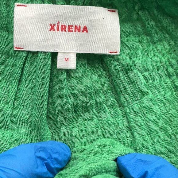 Xirena 100% Cotton Chelsea Gauze Tiered Ruffled Cami Sleeve Midi Dress Pockets M - Picture 4 of 8